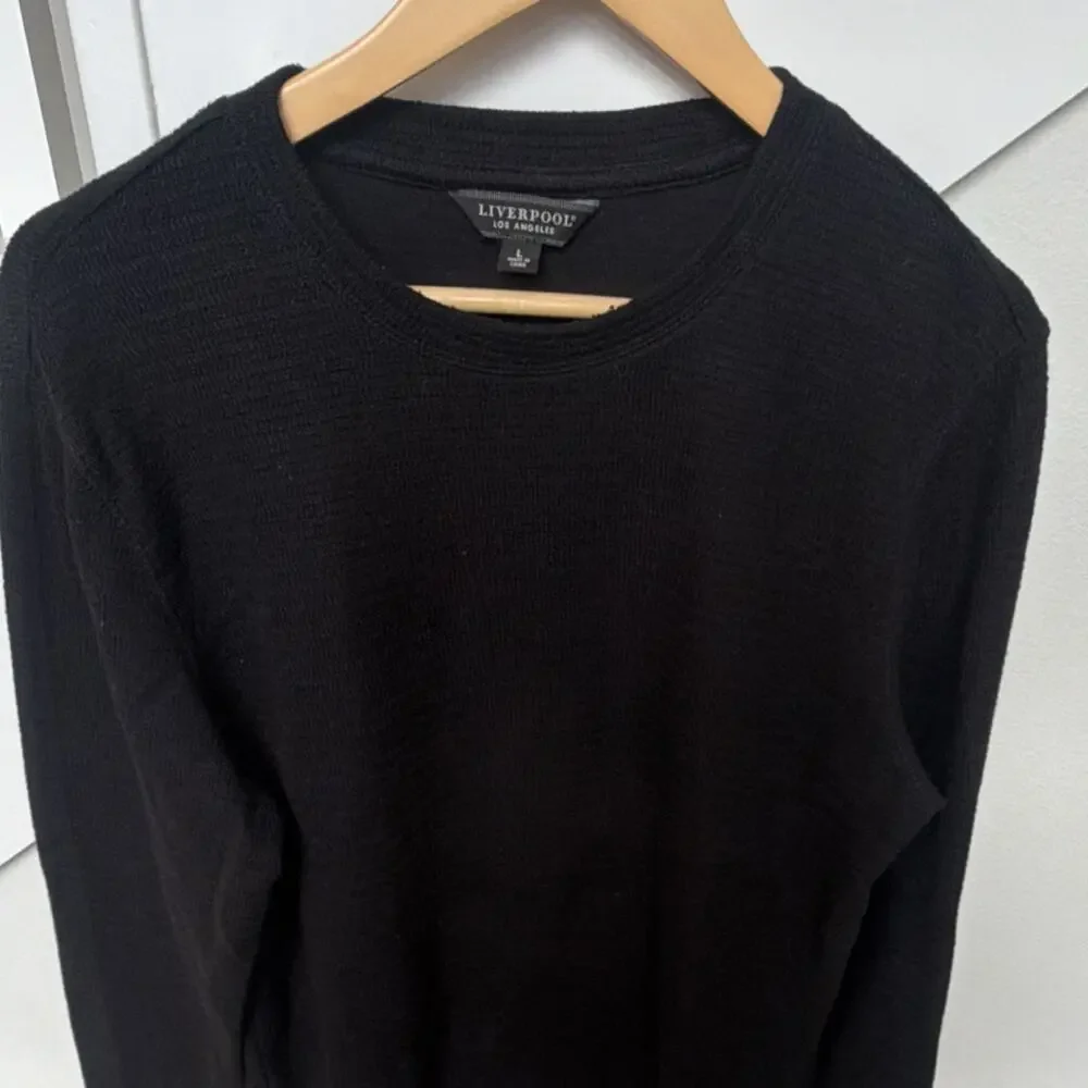 Liverpool Los Angeles Men's Black Knit Crew Neck Pullover Sweater Long Sleeve L